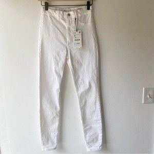 zara white high rise super elastic shaper skinny jean nwt